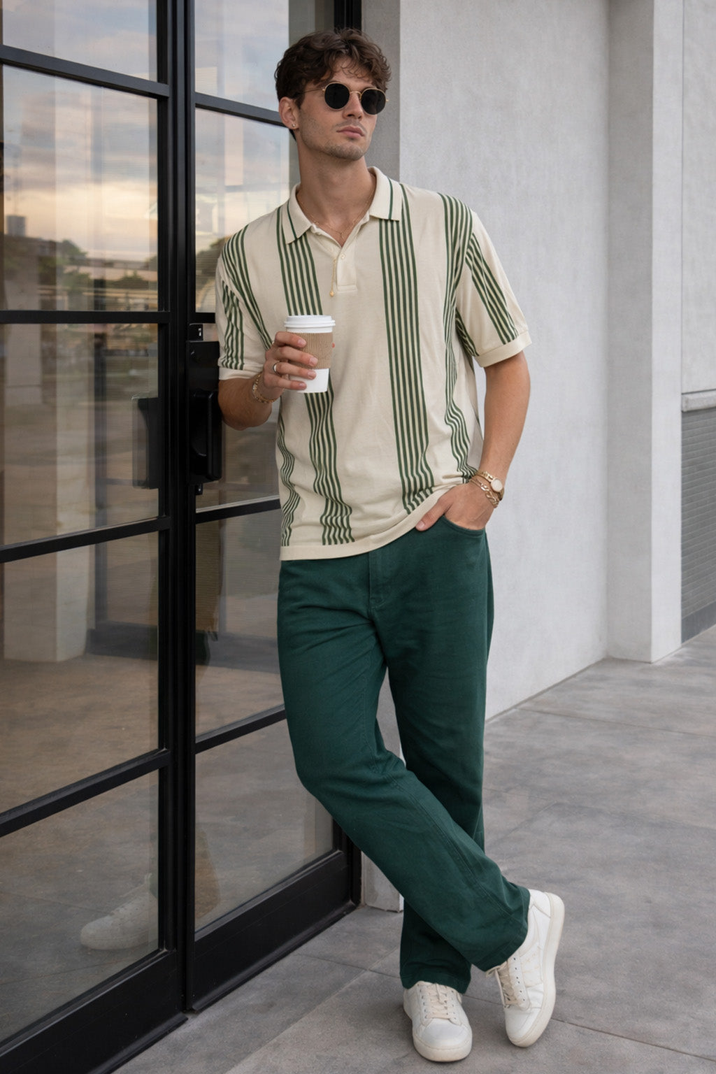 Monaco Line Swanwhite Flatknit Textured Regular Fit Exclusive Polo T-Shirt