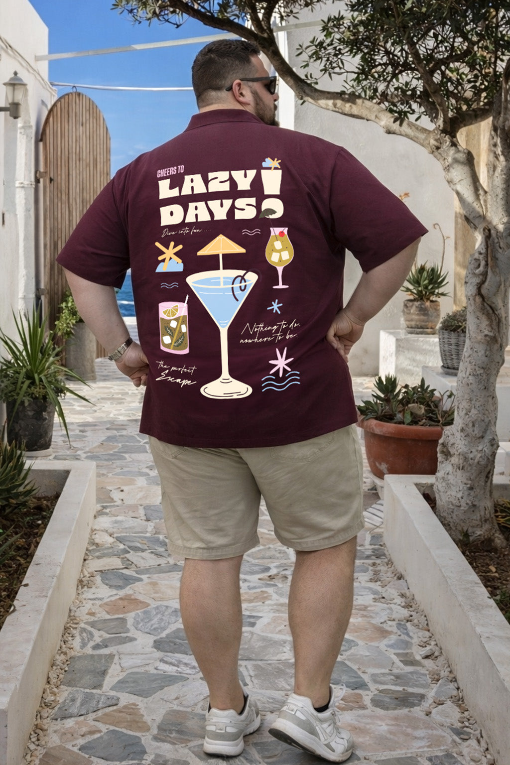 Lazy Days Brown Plus Size Printed Exclusive Shirt