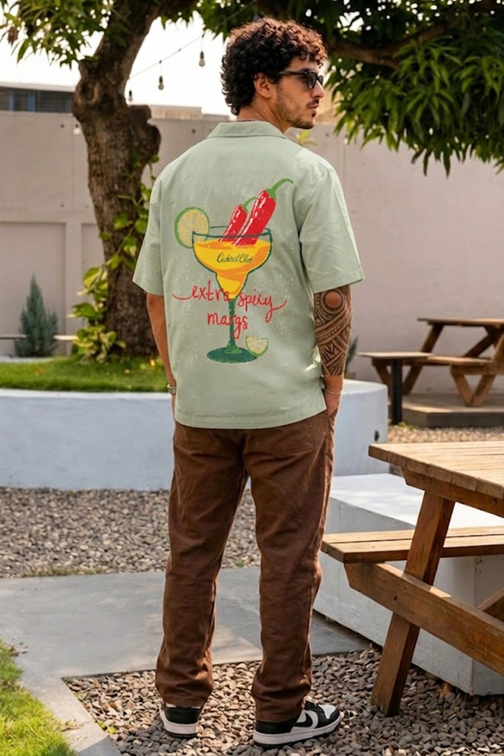 Extra Spicy Fogg Green Oversized Printed Exclusive Shirt