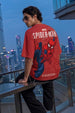 Spider-Man Comic Red Printed Oversized T-Shirt