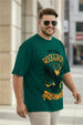 Rock & Roll Green Graphic Printed Plus Size T-shirt