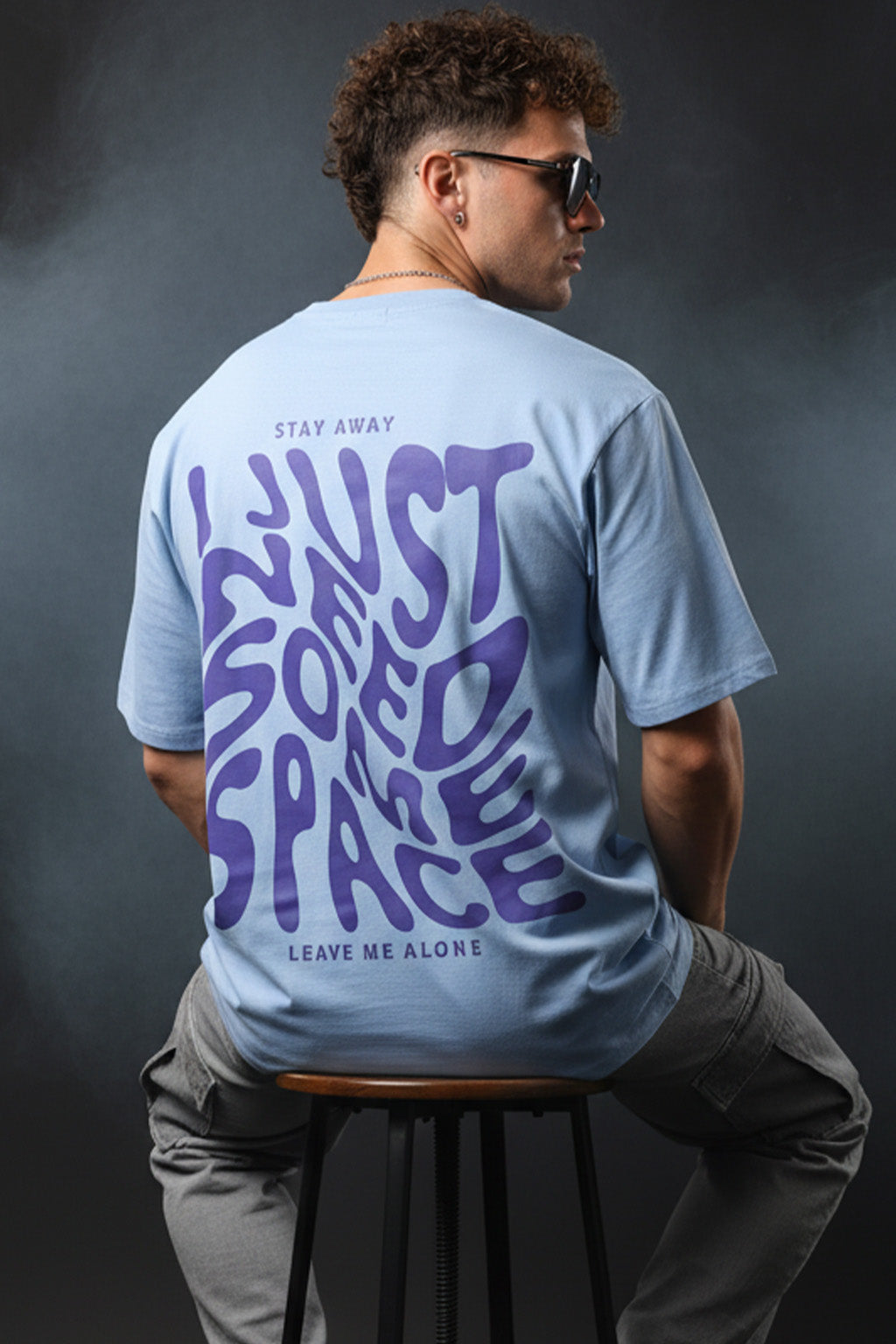 Need Space Dutch Canal Oversized Back Graphic Printed T-shirt