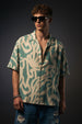 Coastal Canvas Beige All Over Print Oversized Exclusive Shirt