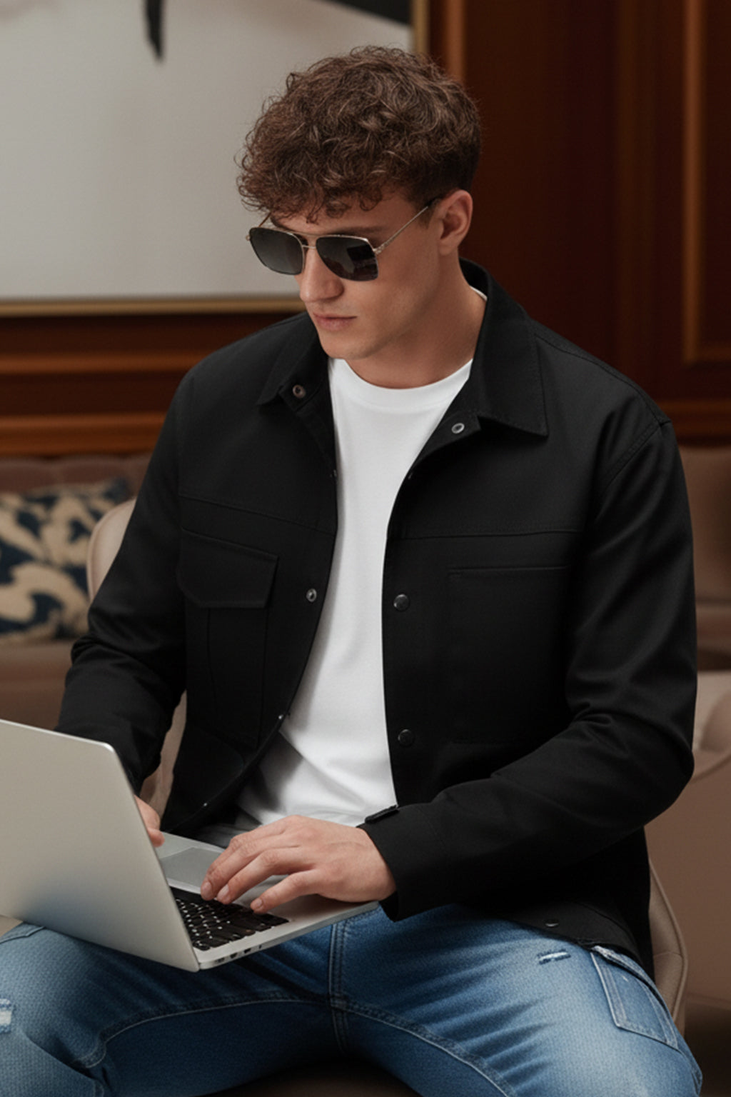 Veirdo Exclusive Black Premium Button Detail Exclusive Shacket