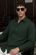 Green Plain Regular Fit Single Pocket Full Sleeve Exclusive Shirt