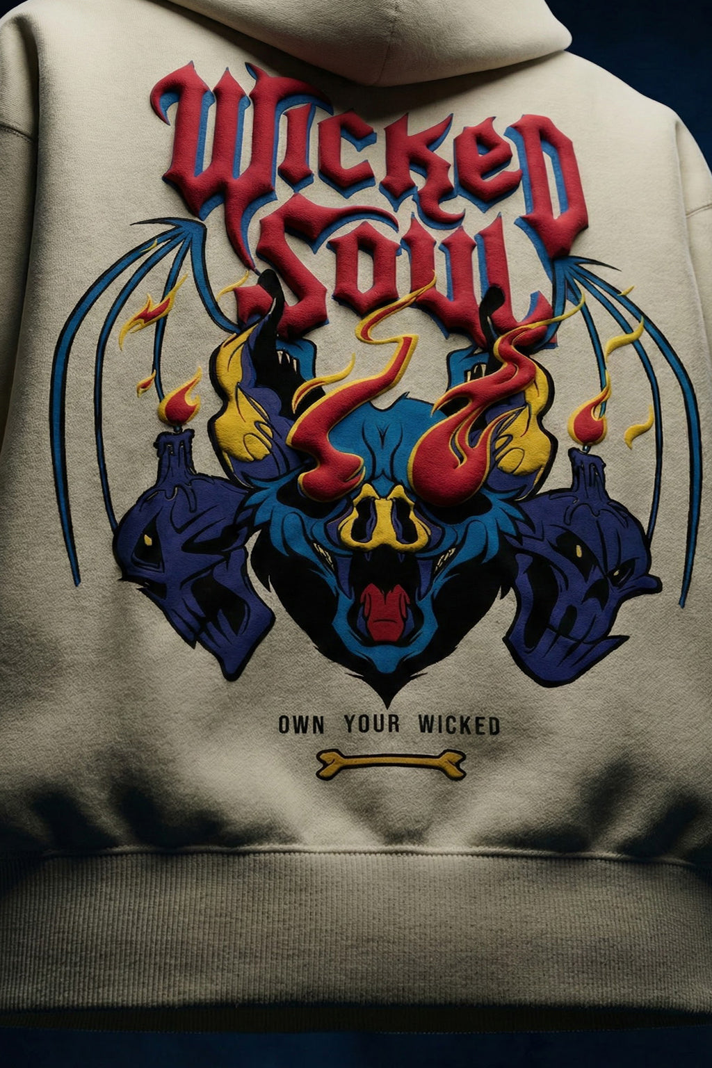 Wicked Soul Marshmallow Oversized Puff Printed Exclusive Hoodie