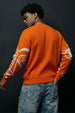 Veirdo Orange Flat knit Printed Regular Fit Sweatshirt