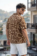 Abstract Maze Brown All Over Print Oversized Exclusive Shirt
