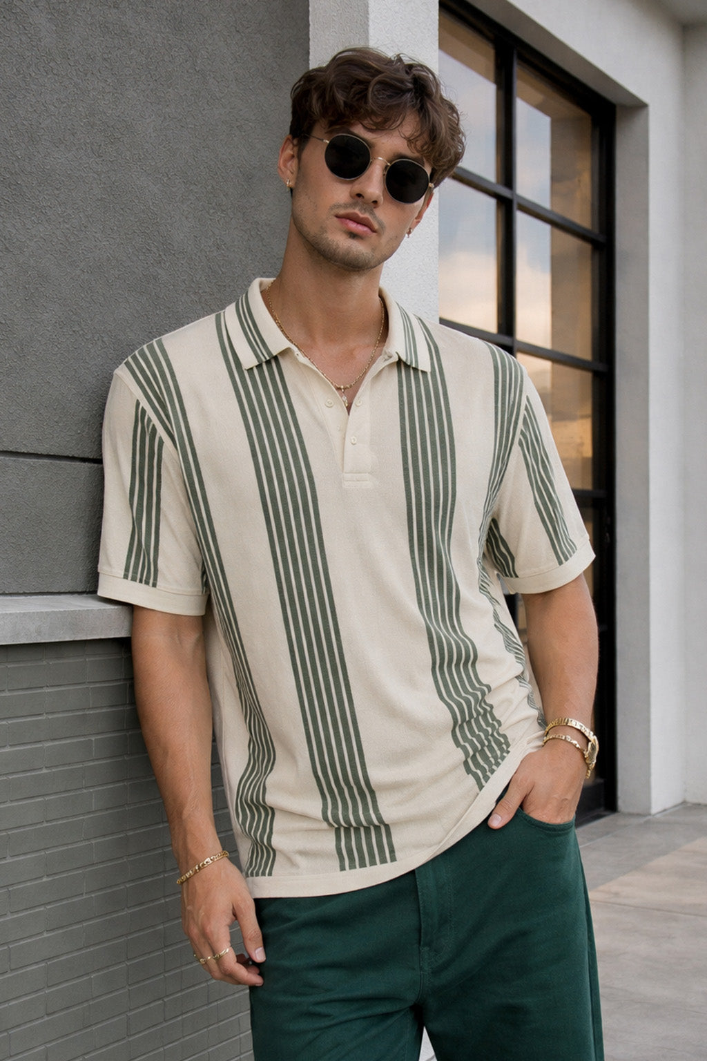 Monaco Line Swanwhite Flatknit Textured Regular Fit Exclusive Polo T-Shirt