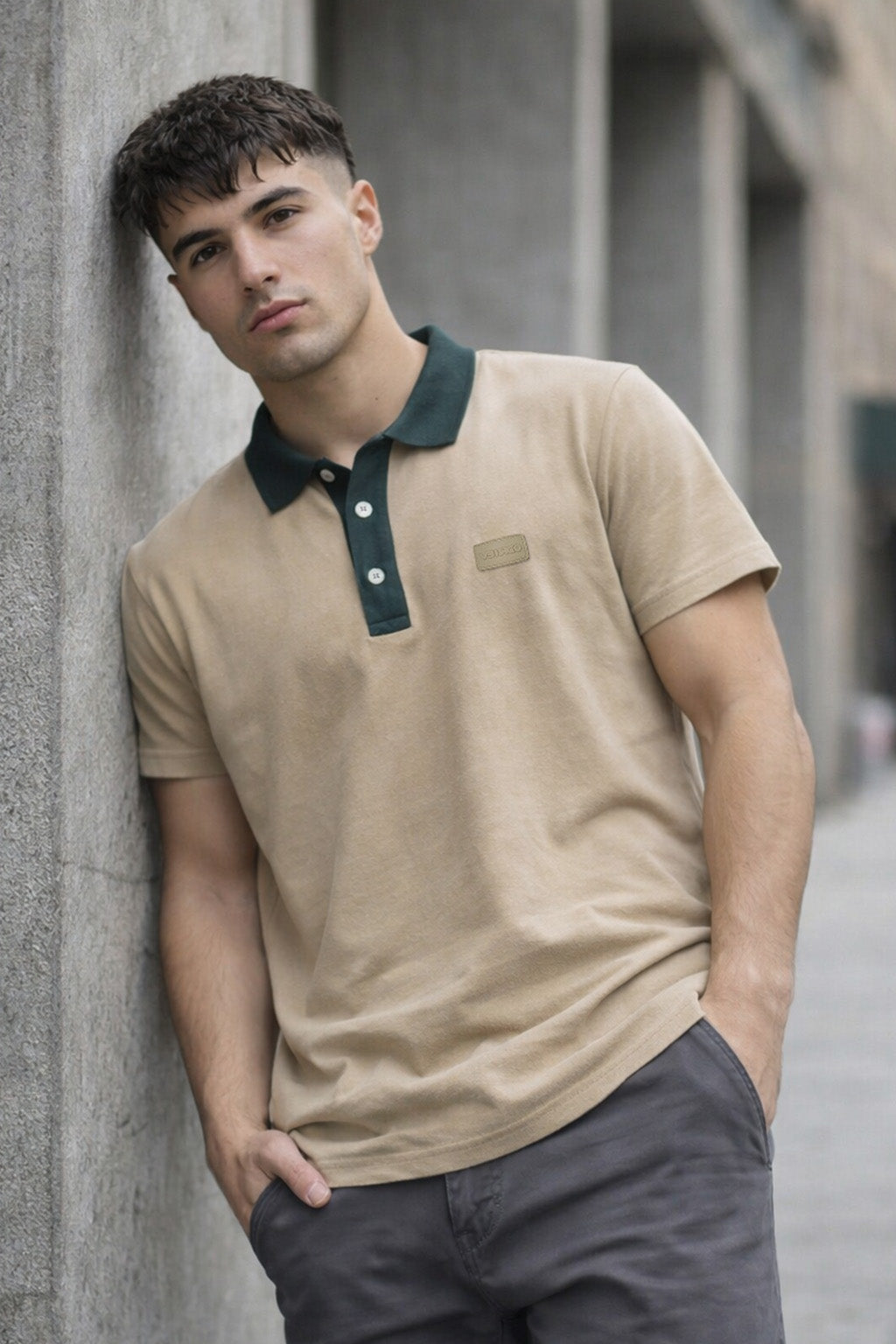 Swanwhite Contrast Collar Economic Regular Fit Pique Polo