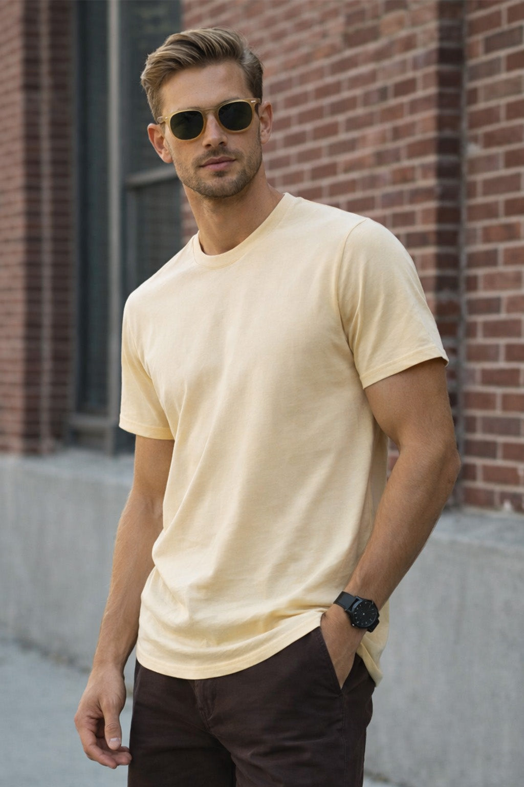 Swan White Plain Regular Fit T-shirt