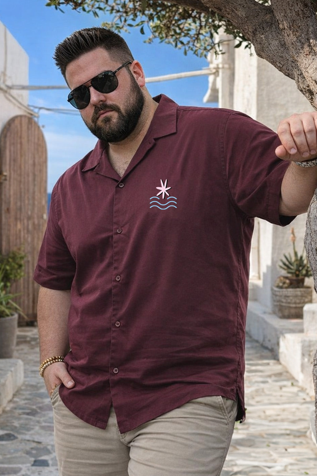 Lazy Days Brown Plus Size Printed Exclusive Shirt