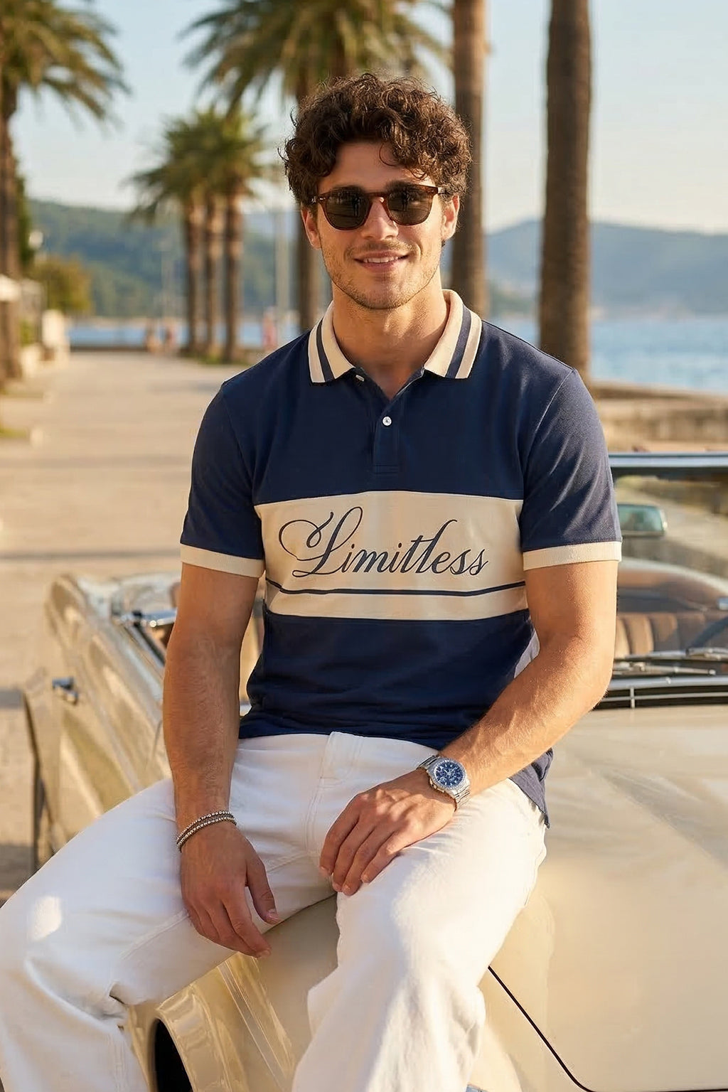 Limitless Navy Regular Fit Exclusive Polo T-Shirt