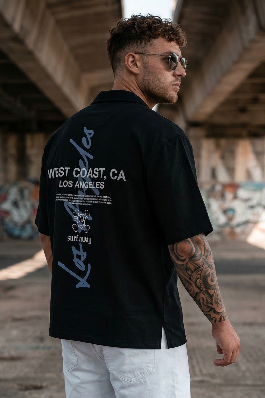 Los Angeles Black Oversized Printed Exclusive Shirt