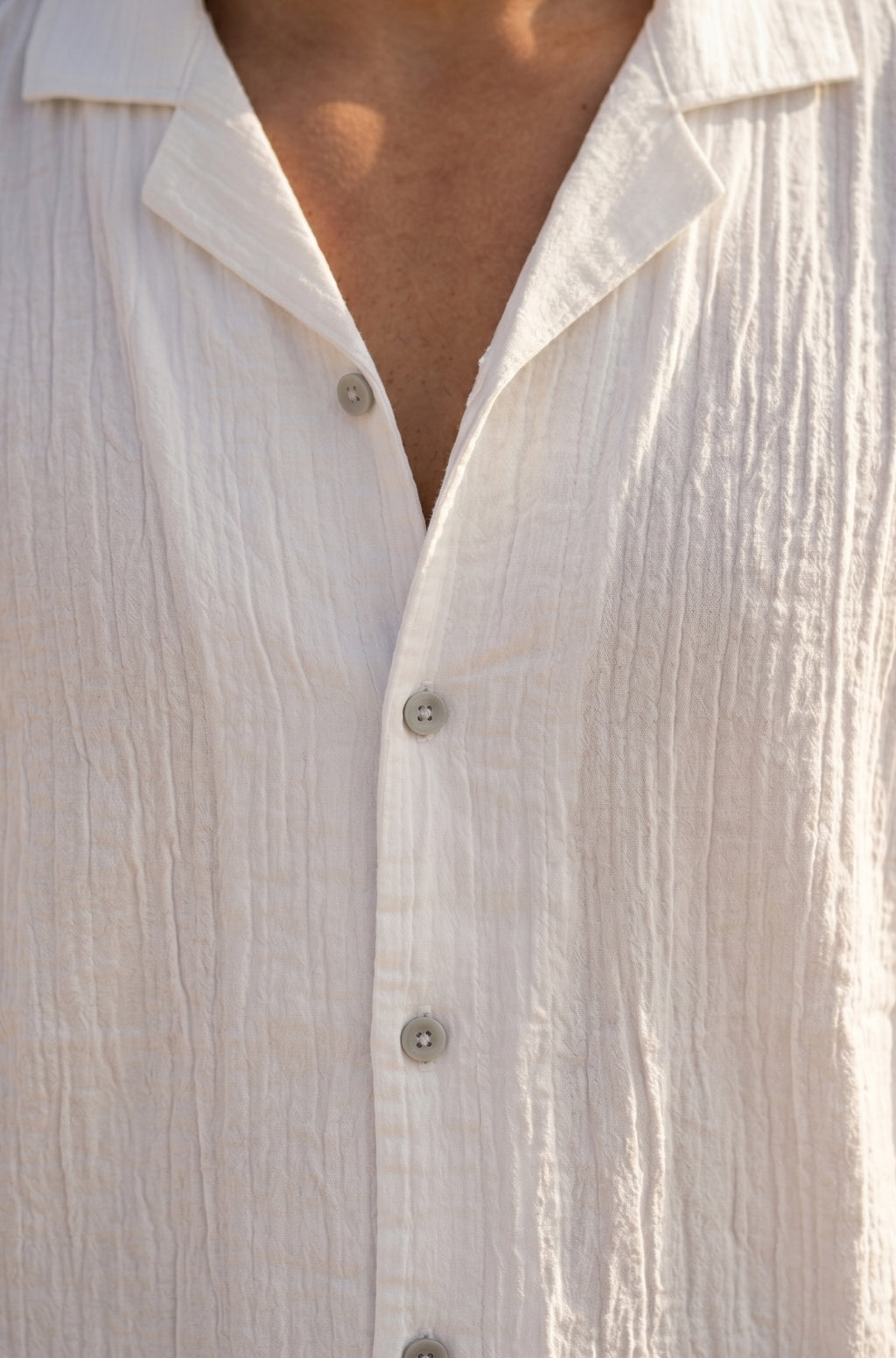 Feather Feel White Oversized Plain Double Layer Exclusive Cotton Shirt