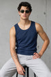 Navy Plain Regular FIt Gym Vest