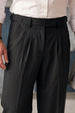 Black Tailored High-Waist Adjustable Weist Korean Pant