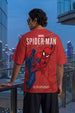 Spider-Man Comic Red Printed Oversized T-Shirt