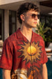 Solar Spirit Maroon All Over Print Oversized Exclusive Shirt