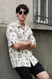 Sketchbook White All Over Printed Oversized Exclusive Shirt