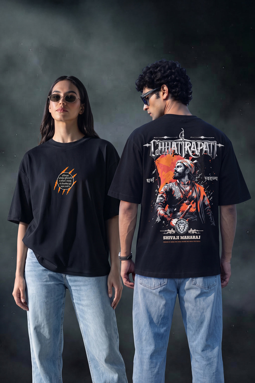 छत्रपति शिवाजी महाराज Black Puff Printed Exclusive T-shirt Epic Collection