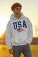 USA White Front Graphic Printed Oversized Hoodie