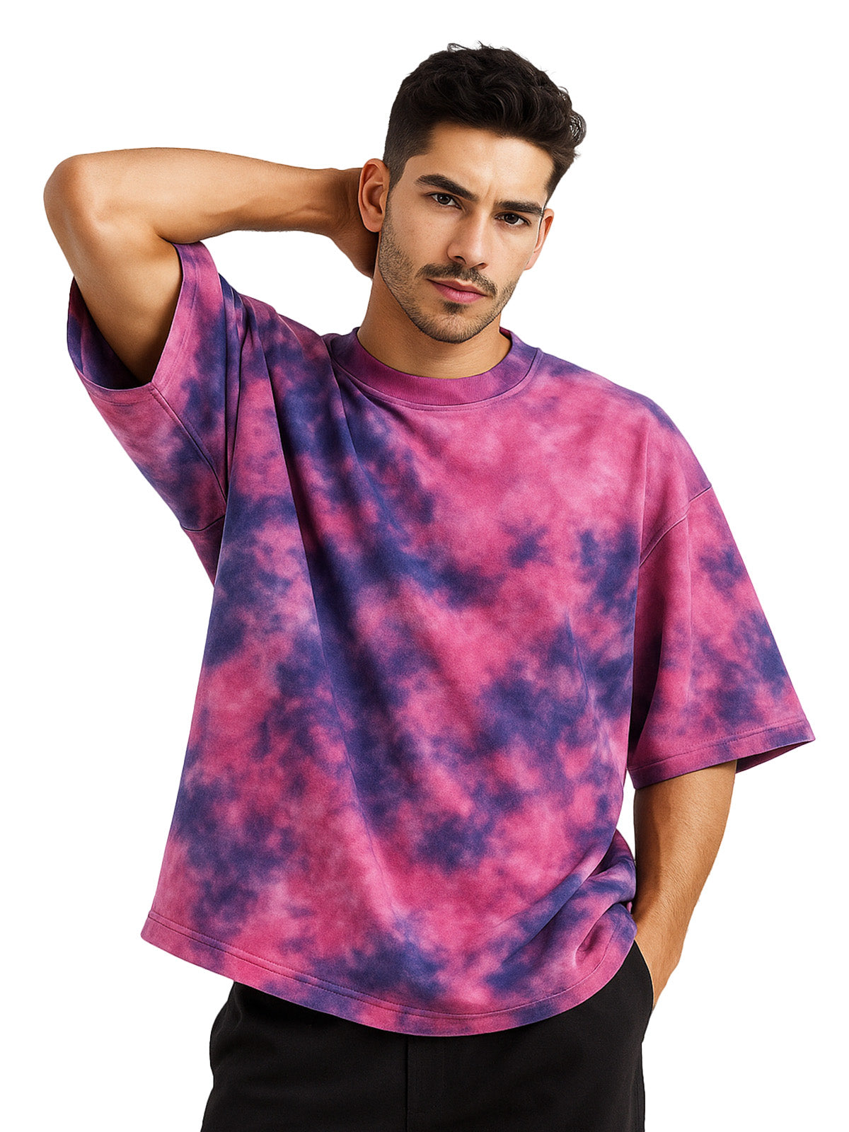 Smoke Rust Oversized Tie-Die Printed T-shirt