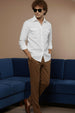 White Plain Relaxed Fit Full Sleeve Dual Pocket Utility Exclusive Shirt
