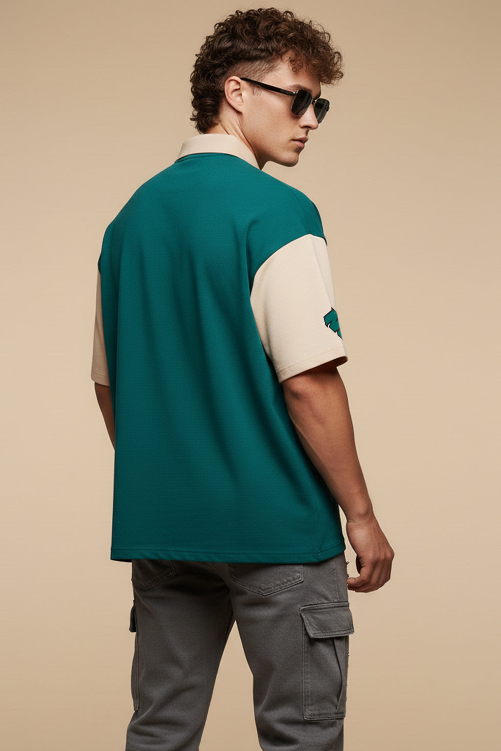Tropical Racers Green Oversized Polo T-shirt