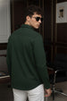 Green Plain Regular Fit Single Pocket Full Sleeve Exclusive Shirt