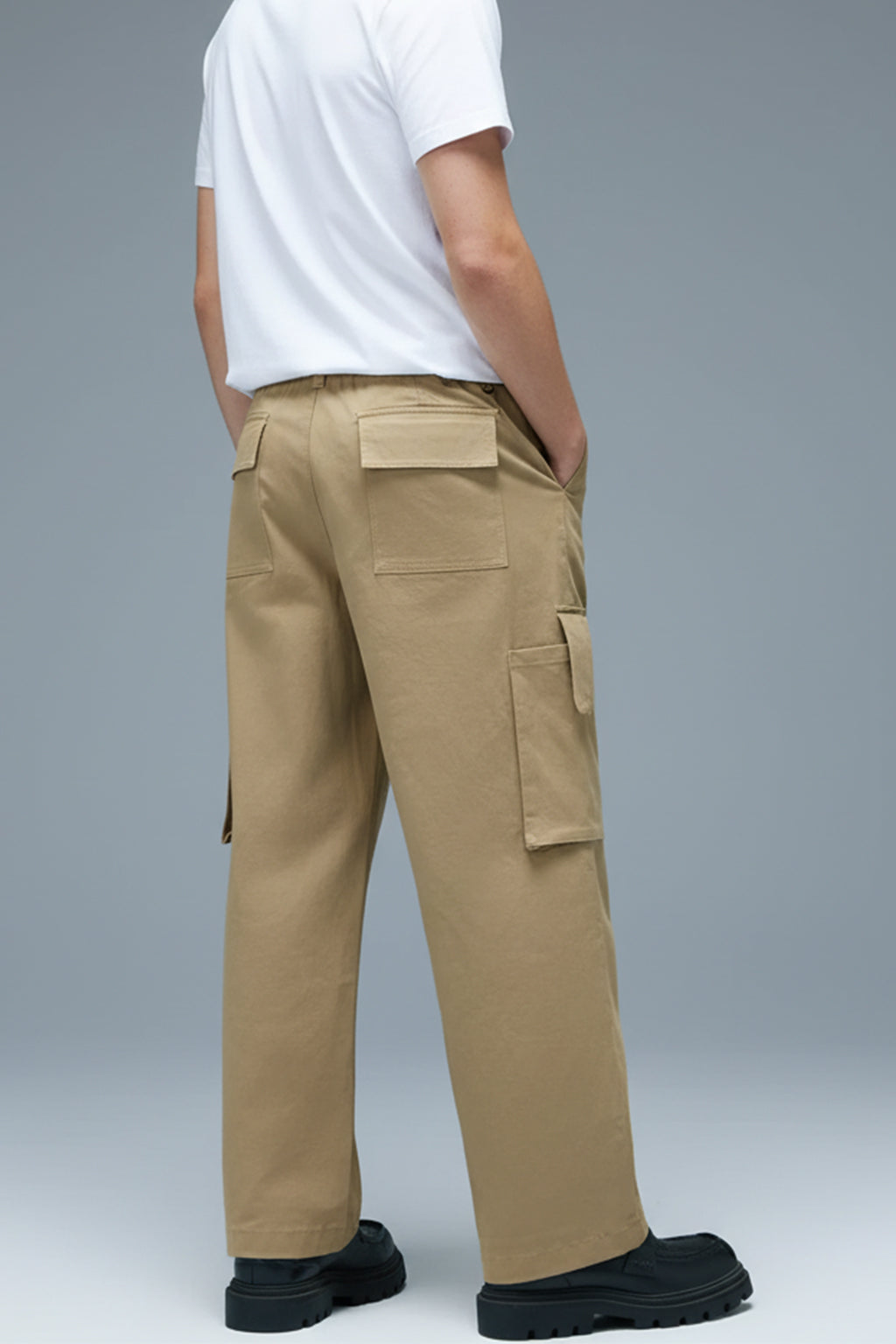 Beige Bellow Pocket Woven Exclusive Cargo Pant