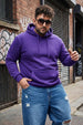 Purple Plain Plus Size Hoodie