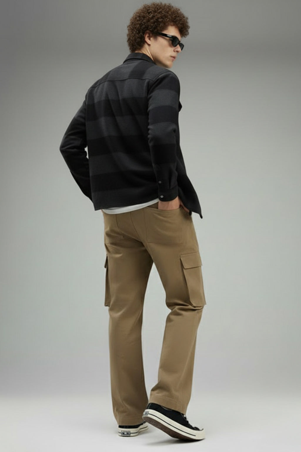 Beige Flap Pocket Woven Exclusive Cargo Pant