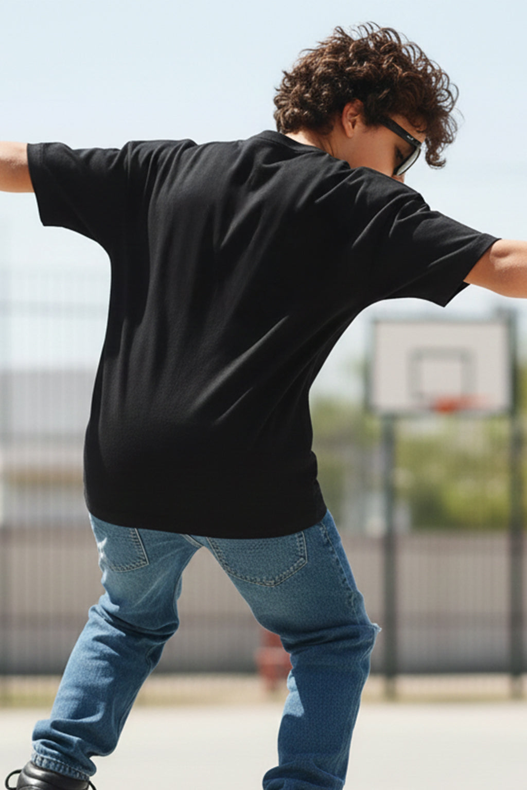 Game Over Black Oversized Graphic Printed Boys T-shirt