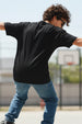 Game Over Black Oversized Graphic Printed Boys T-shirt