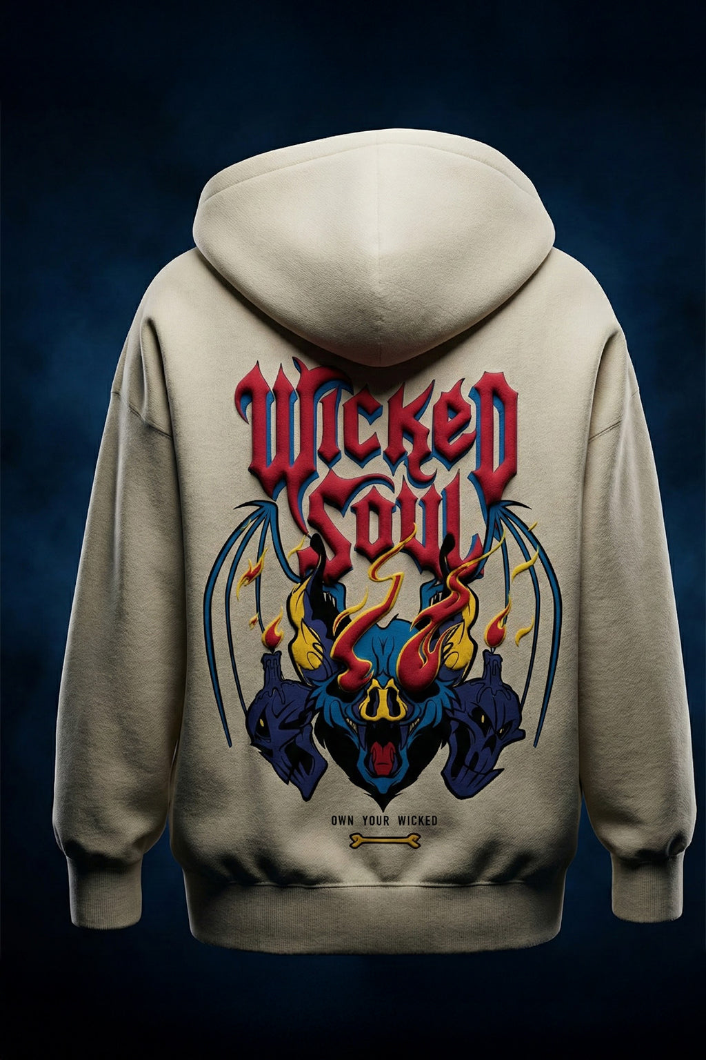 Wicked Soul Marshmallow Oversized Puff Printed Exclusive Hoodie