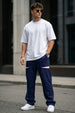 Navy Plain Everyday Loose Fit Knitted Cargo