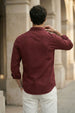 Maroon Plain Regular Fit Single Pocket Full Sleeve Exclusive Shirt