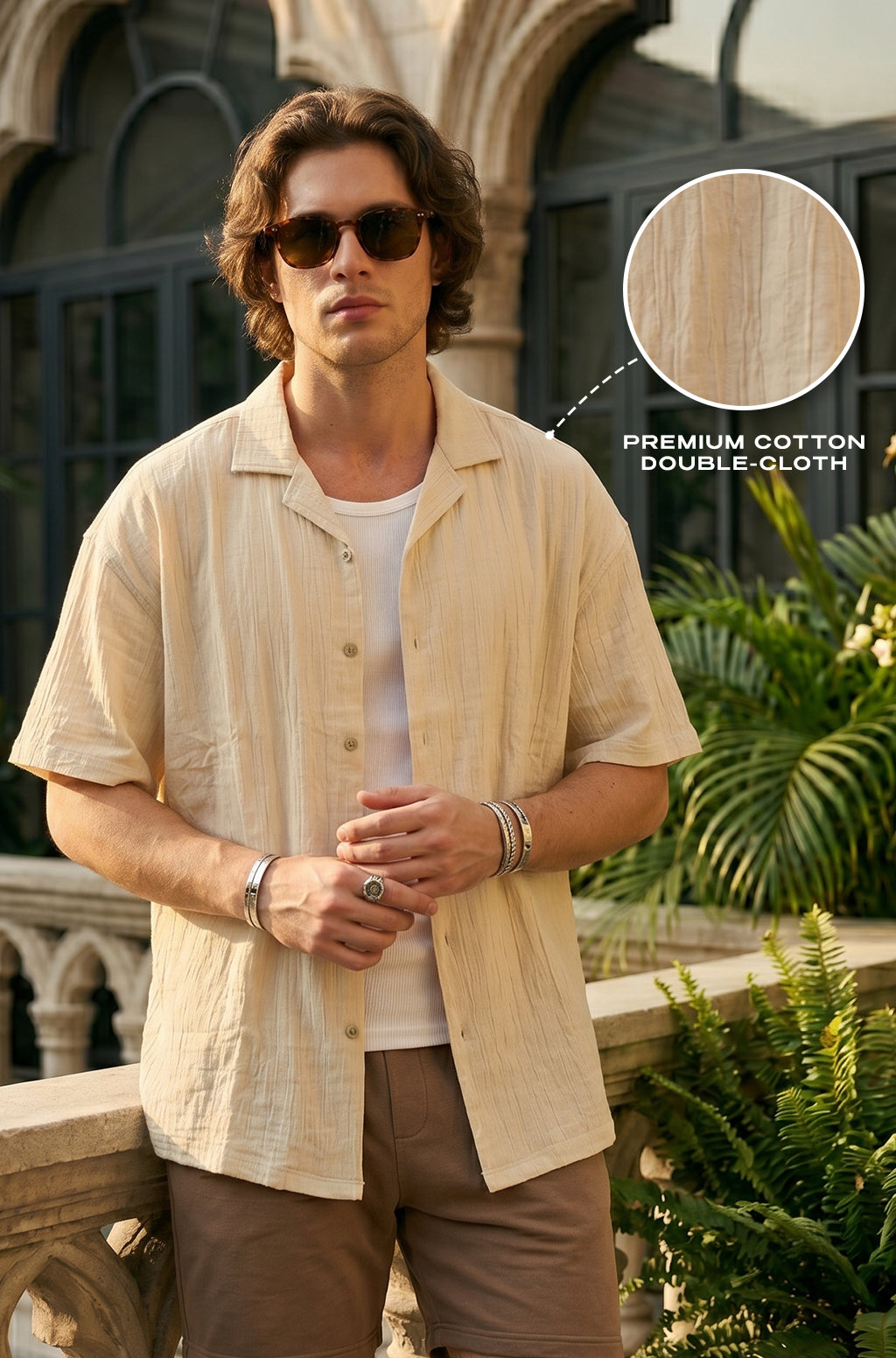 Feather Feel Marshmallow Oversized Plain Double Layer Exclusive Cotton Shirt