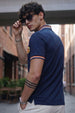 Navy Bedge Regular Fit Exclusive Pique Lycra Polo T-Shirt