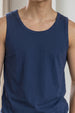 Navy Plain Regular FIt Gym Vest