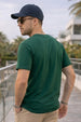 Green Plain Regular Fit T-shirt