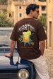 Martini Brown Oversized Printed T-shirt
