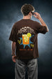 Martini Brown Oversized Printed T-shirt