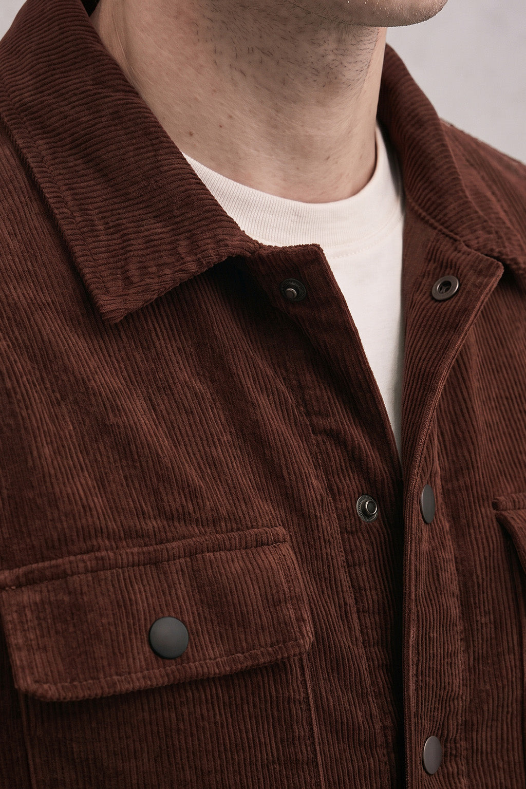 Chocolate Brown 4 Pocket Loose Fit Exclusive Corduroy Jacket