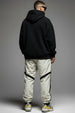 Beige Contrast Stripe Relaxed Fit Nylon Exclusive Jogger