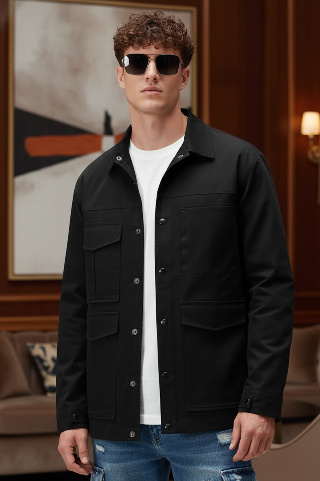 Veirdo Exclusive Black Premium Button Detail Exclusive Shacket