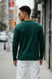 Green Plain Full Sleeves Regular Fit T-shirt