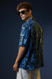 Comic Strip Blue All Over Print Oversized Exclusive Shirt