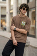 I'm Fine Brown Oversized Textured Exclusive T-shirt
